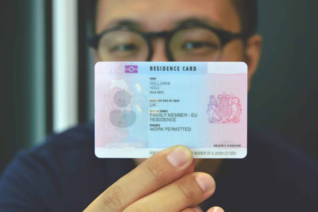 Biometric residence permit card