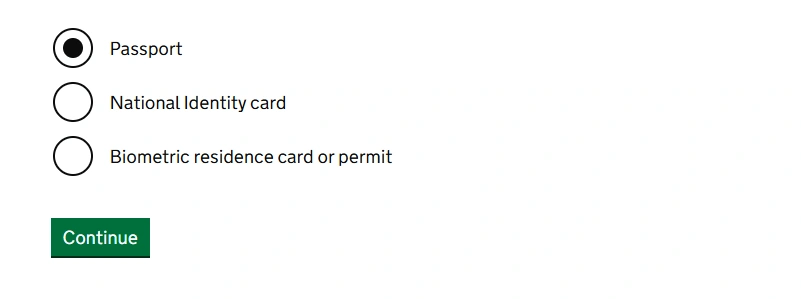 How to Recover a Lost Share Code (Recover UKVI Account) 4 Document Selection for Account Recovery